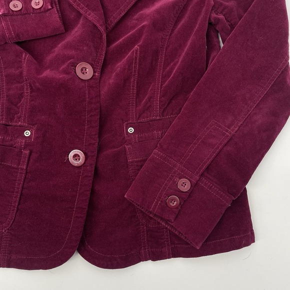 CHICO'S Velvet Blazer Size 1 Womens 10 Jacket Dressy Boho Chic Y2K Retro Cropped - Picture 4 of 14